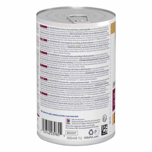 Hills Prescription Diet i/d Digestive Care Stew Dog Food - Chicken & Veg - 12x354g Can