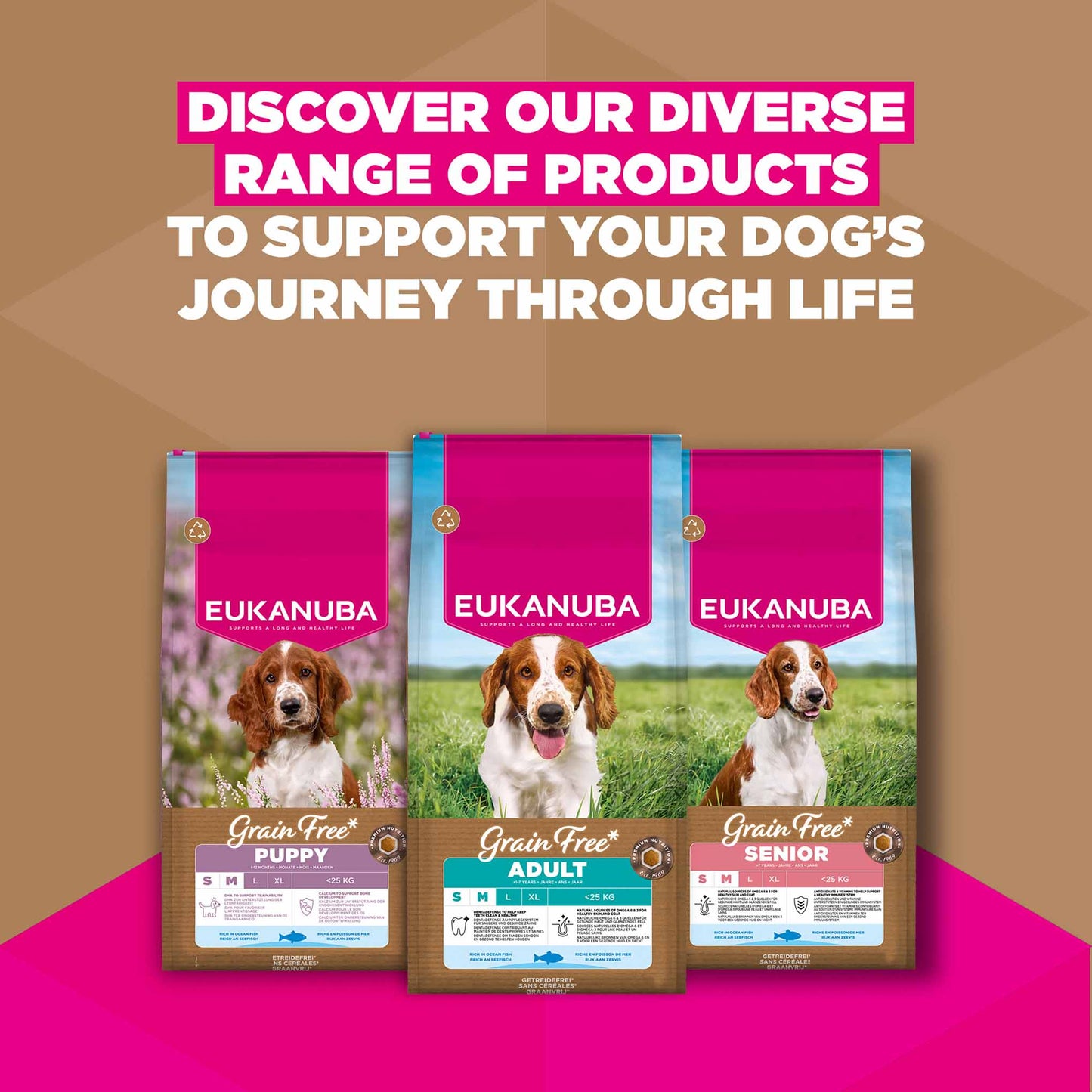 Eukanuba Grain Free Small/Medium Breed Senior Dry Dog Food - Ocean Fish