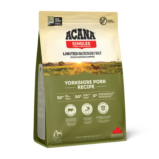 Acana Singles Yorkshire Pork Adult Grain Free Dry Dog Food