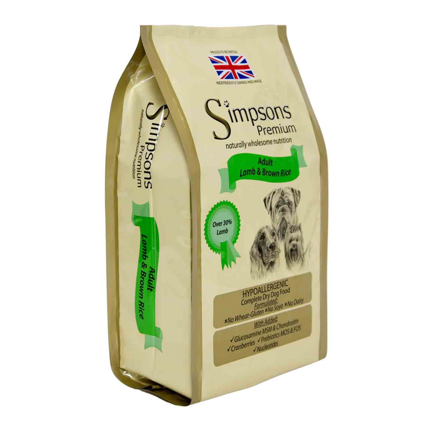 Simpsons Premium Adult Dry Dog Food - Lamb & Brown Rice