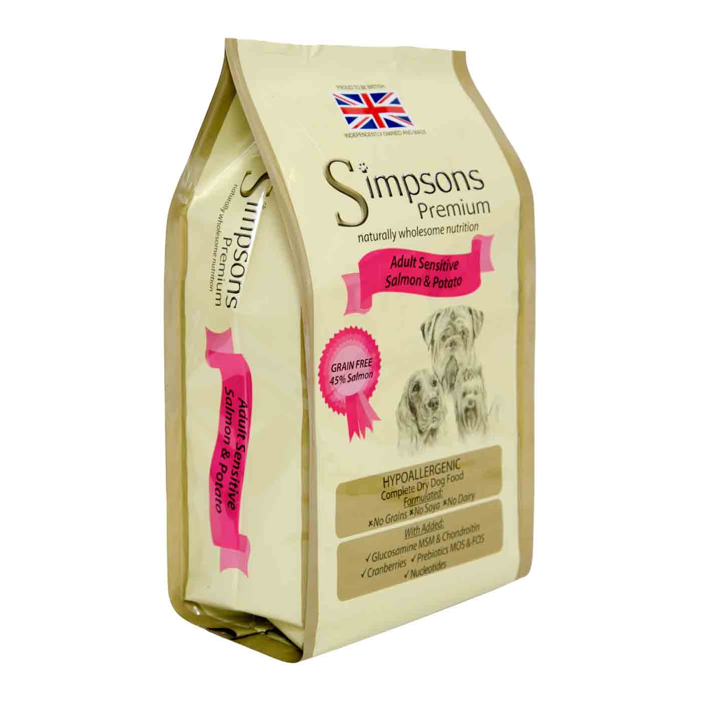 Simpsons Premium Adult Sensitive Dry Dog Food - Salmon & Potato