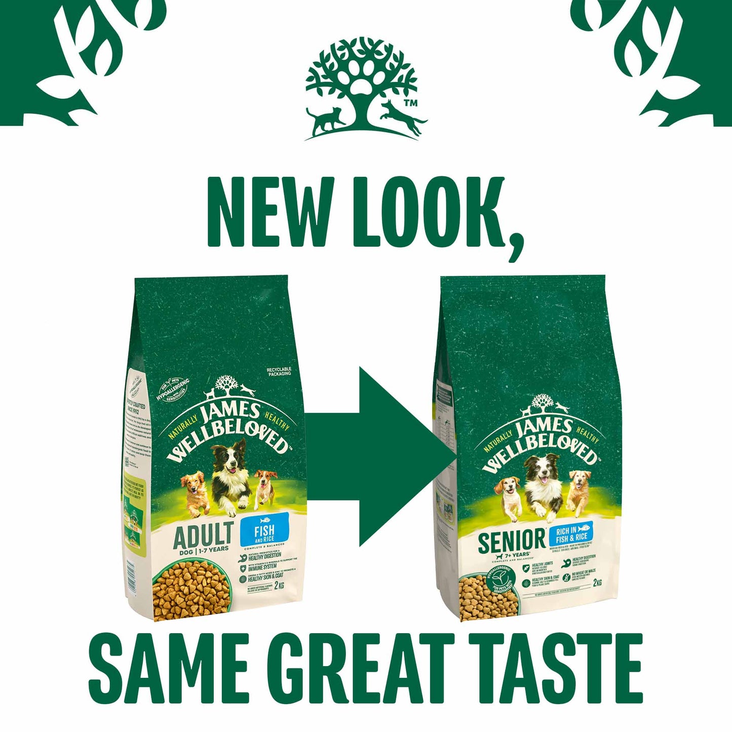 James Wellbeloved Senior Dry Dog Food - Fish & Rice