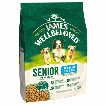 James Wellbeloved Senior Dry Dog Food - Fish & Rice