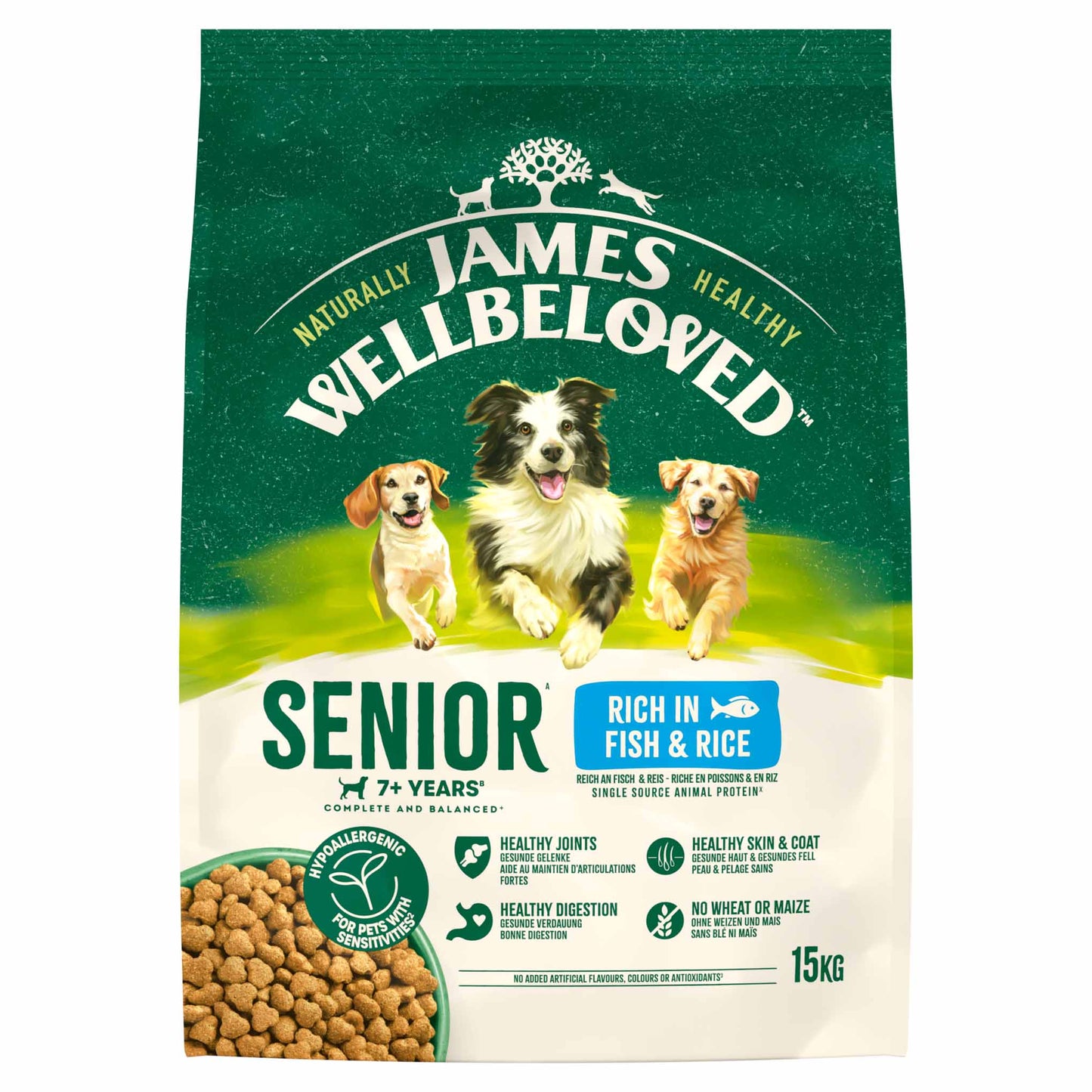 James Wellbeloved Senior Dry Dog Food - Fish & Rice