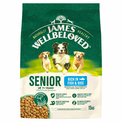 James Wellbeloved Senior Dry Dog Food - Fish & Rice