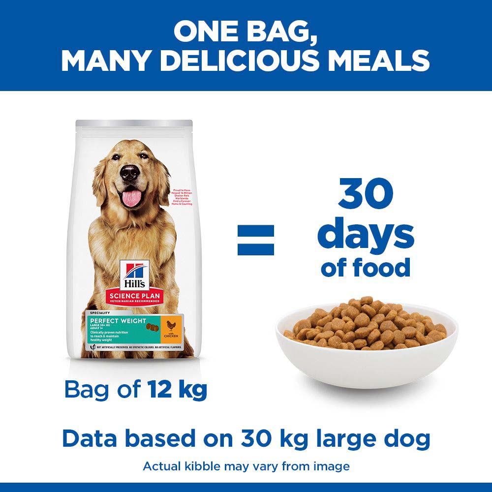 Hills Science Plan Perfect Weight Large Breed Adult Dry Dog Food - Chicken