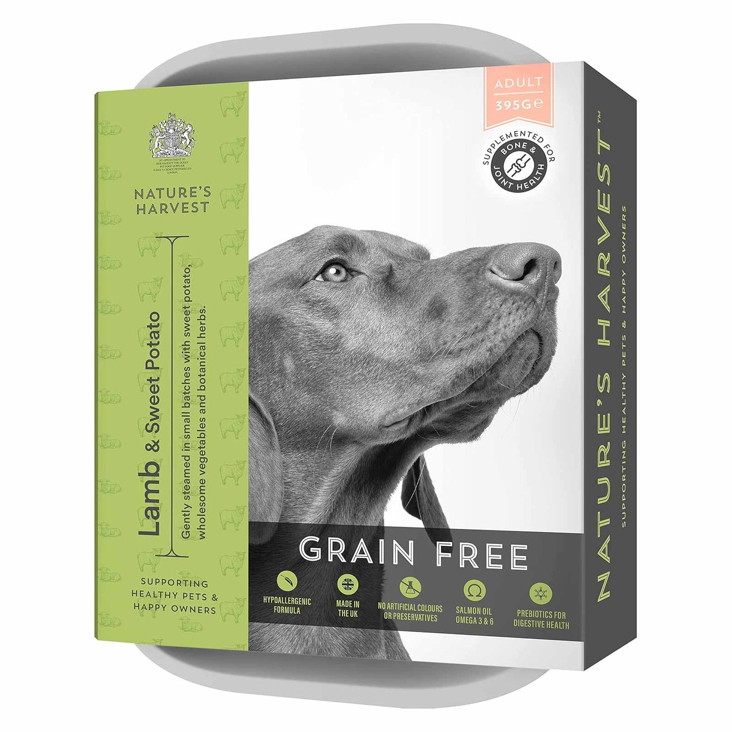 Natures Harvest Grain Free Adult Wet Dog Food - Lamb & Sweet Potato 10x395g