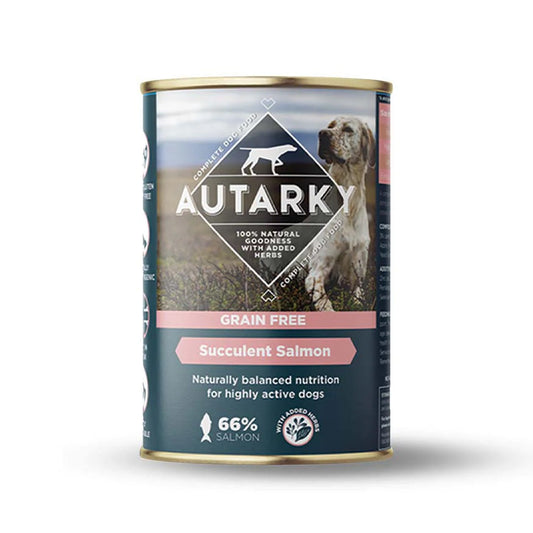Autarky Working Dog Grain Free Adult Wet Dog Food - Succulent Salmon - 12x395g Cans
