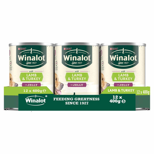 WINALOT Classics Mixed in Jelly Turkey & Lamb Wet Dog Food - 12x400g Cans