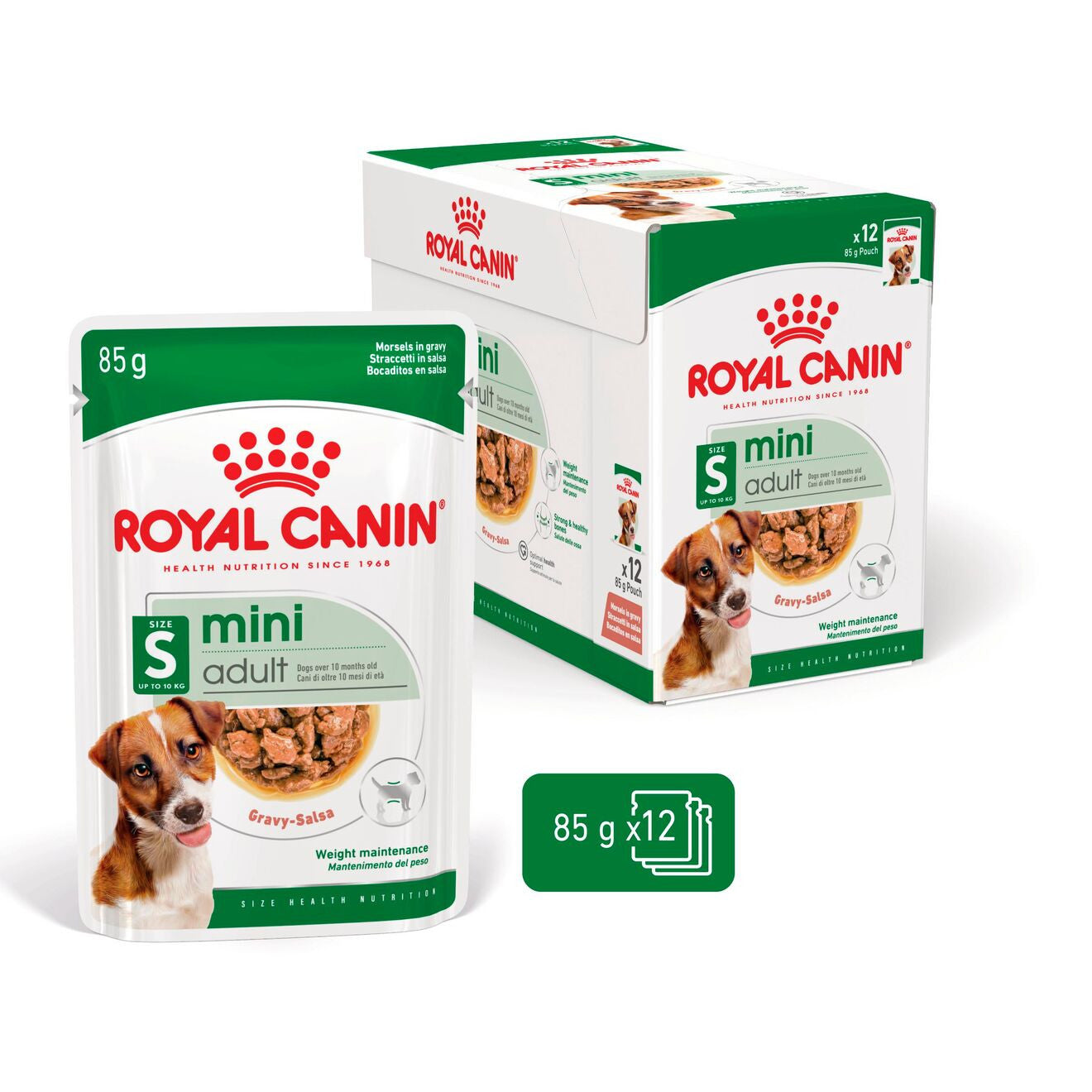 Royal Canin Size Health Nutrition Mini Adult Wet Dog Food in Gravy - 12x85g Pouches