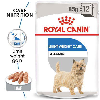 Royal Canin Light Weight Care Adult Wet Dog Food in Loaf - 12x85g Pouches